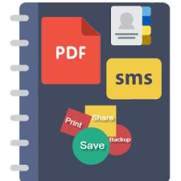 SMS Backup 2 PDF super backup sms export & Contact