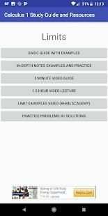 Calculus 1 Study Guide and Resources screenshot 1