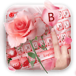 ikon beautiful pink rose keyboard theme