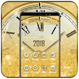 ikon Gold Glitter Wall Clock Theme