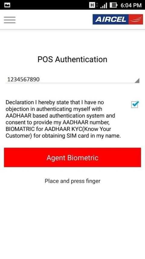 Aircel eKYC स्क्रीनशॉट 3