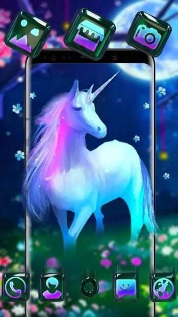 Unicorn Glass Night Theme screenshot 4