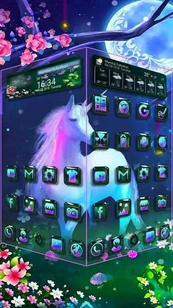 Unicorn Glass Night Theme screenshot 2