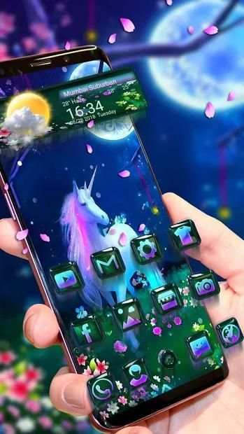 Unicorn Glass Night Theme screenshot 3