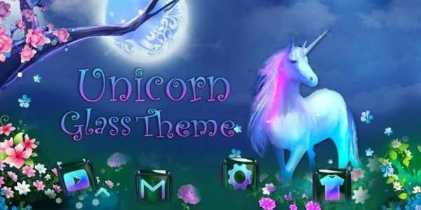 Unicorn Glass Night Theme screenshot 1