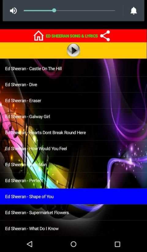 Ed Sheeran music with lyrics screenshot 2