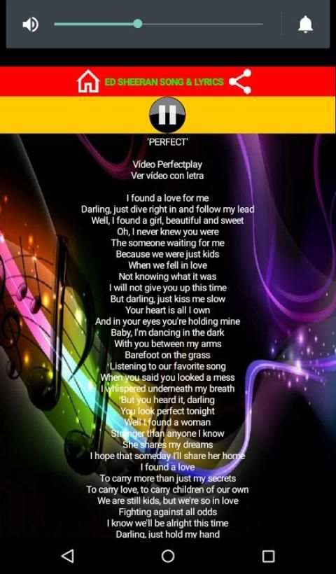 Ed Sheeran music with lyrics screenshot 3