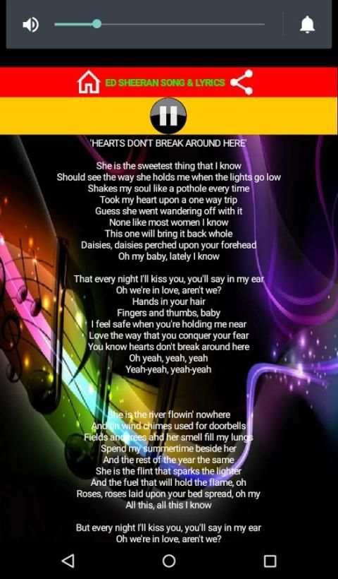 Ed Sheeran music with lyrics screenshot 5