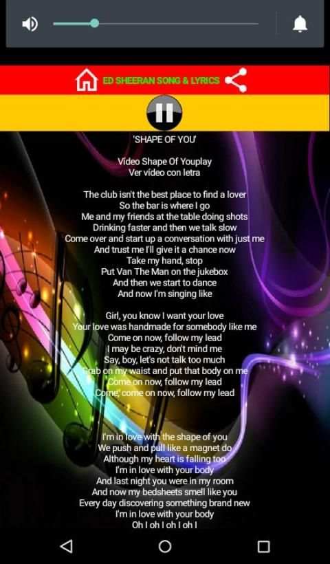 Ed Sheeran music with lyrics screenshot 1