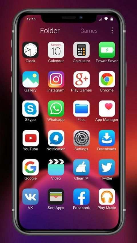 iLauncher Phone 11 Max Pro OS 13 Black Theme screenshot 1