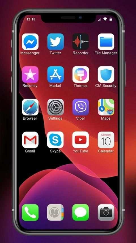 iLauncher Phone 11 Max Pro OS 13 Black Theme screenshot 2