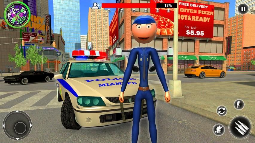 Police Stickman Hero-Jetpack Miami Crime Simulator screenshot 12
