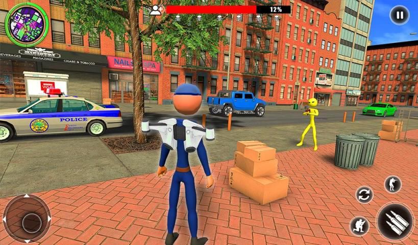 Police Stickman Hero-Jetpack Miami Crime Simulator screenshot 2