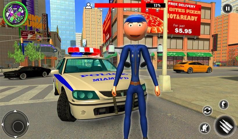 Police Stickman Hero-Jetpack Miami Crime Simulator screenshot 4