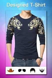 Men Designed T-Shirt Foto Suit Editor screenshot 1