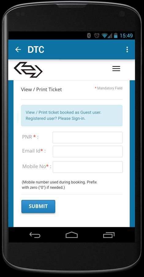DTC Bus Ticket Booking and Bus Enquiry screenshot 2
