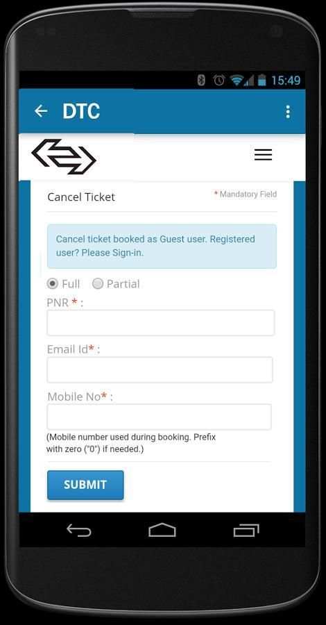DTC Bus Ticket Booking and Bus Enquiry screenshot 1