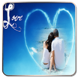 Blue Romantic Heart Photo Frames आइकन