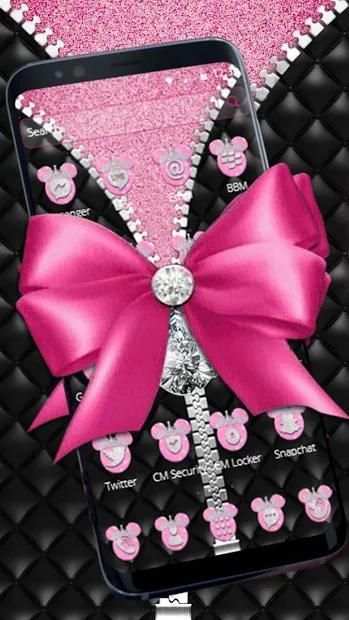 Pink Mouse Bowknot Diamond Theme screenshot 2
