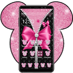 ikon Pink Mouse Bowknot Diamond Theme