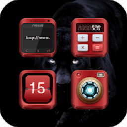 ikon Red Steel Metal Tough Icon Pack-Realism Style