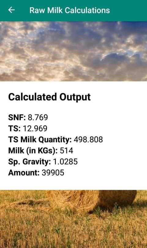 Raw Milk Calculations स्क्रीनशॉट 2
