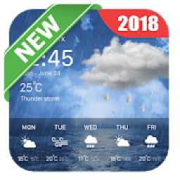 ikon Weather Offline &amp; Clock Widget 2018