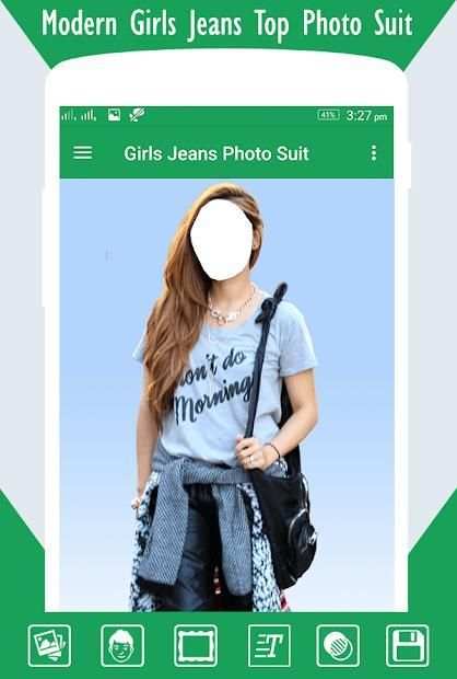 Girls Jeans Photo Suit स्क्रीनशॉट 1