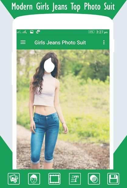 Girls Jeans Photo Suit स्क्रीनशॉट 2