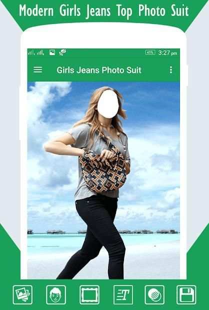 Girls Jeans Photo Suit स्क्रीनशॉट 3