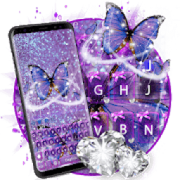 Purple Sparkling Butterfly Keyboard icon