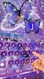 Purple Sparkling Butterfly Keyboard screenshot 2