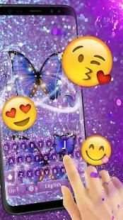 Purple Sparkling Butterfly Keyboard screenshot 1