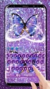Purple Sparkling Butterfly Keyboard screenshot 3