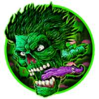 Green Zombie Skull Graffiti Keyboard Theme logo