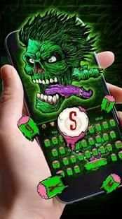 Green Zombie Skull Graffiti Keyboard Theme screenshot 3