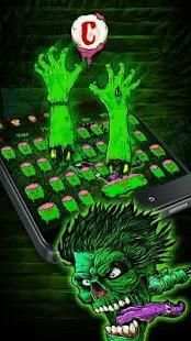 Green Zombie Skull Graffiti Keyboard Theme screenshot 2