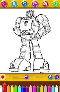 Robot Transform Coloring Pages games free screenshot 4