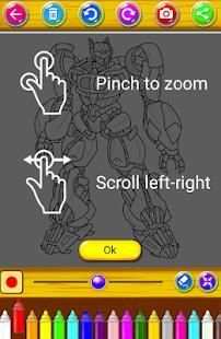 Robot Transform Coloring Pages games free screenshot 3