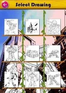 Robot Transform Coloring Pages games free screenshot 5