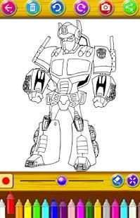 Robot Transform Coloring Pages games free screenshot 1
