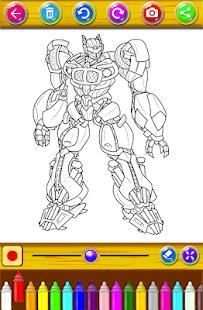 Robot Transform Coloring Pages games free screenshot 2