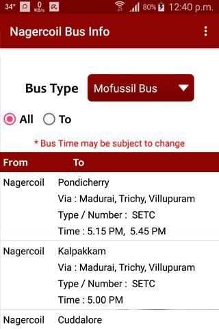 Nagercoil Bus Info screenshot 5