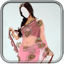 Women Transparent Saree Photo Editor आइकन