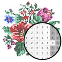 Flower Pixel Art - Coloring by Number