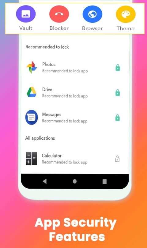 App Locker Fingerprint - Call Blocker, hide photo screenshot 2