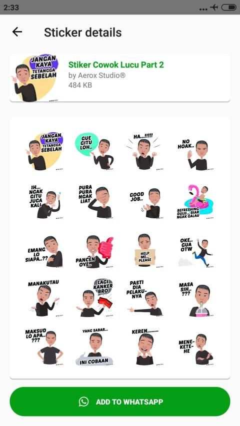 Stiker Cowok Lucu WAStickerApps 2020 screenshot 3