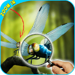 magnifying glass microscope + flashlight app आइकन