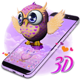 ikon 3D Animated Cute Owl Keyboard Theme