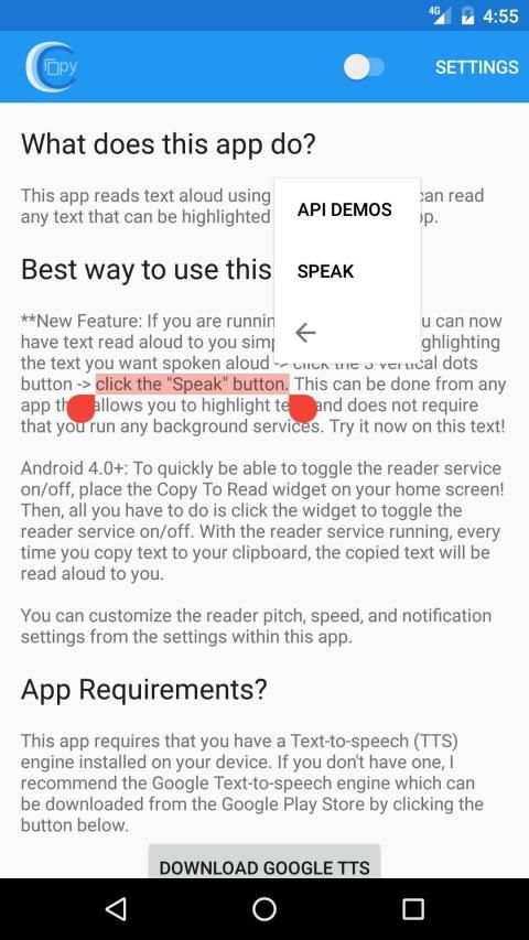 Copy To Read - Text to Speech स्क्रीनशॉट 7